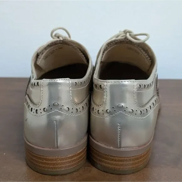 Botkier Preppy Gold Metallic Academia Menswear Wingtip Oxford Loafers 9.5 - Picture 6 of 16